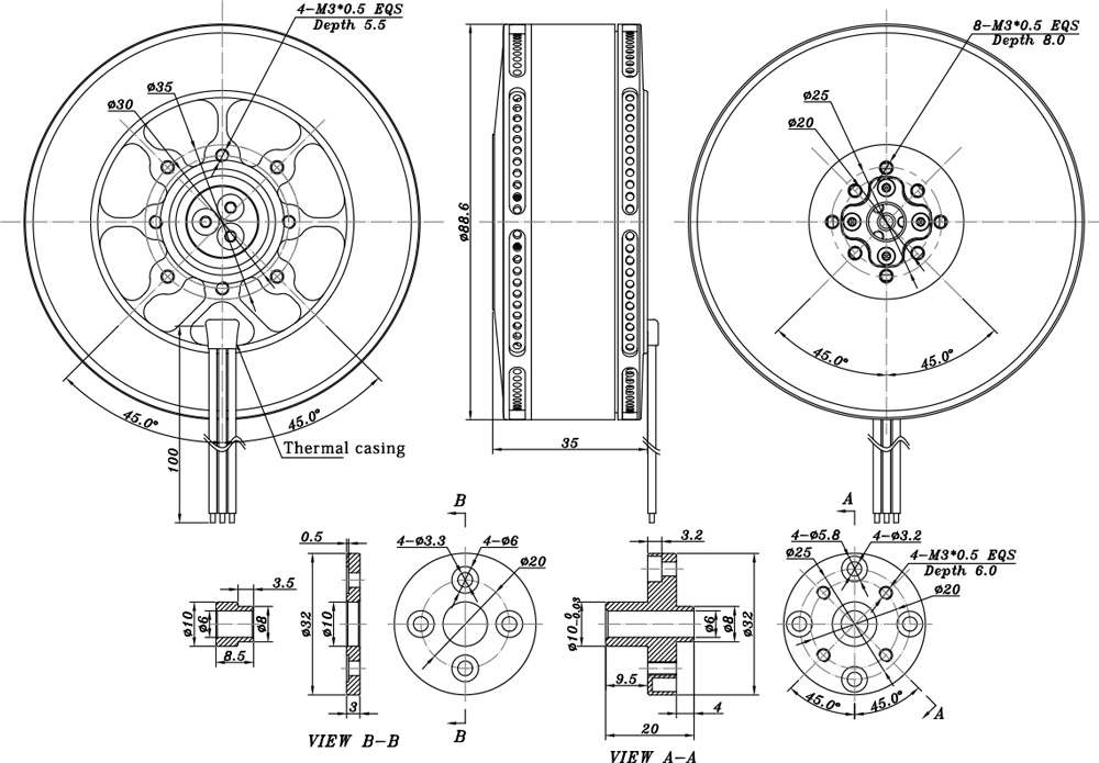 100KV Brushless Motor for Heavy Lifting Drone