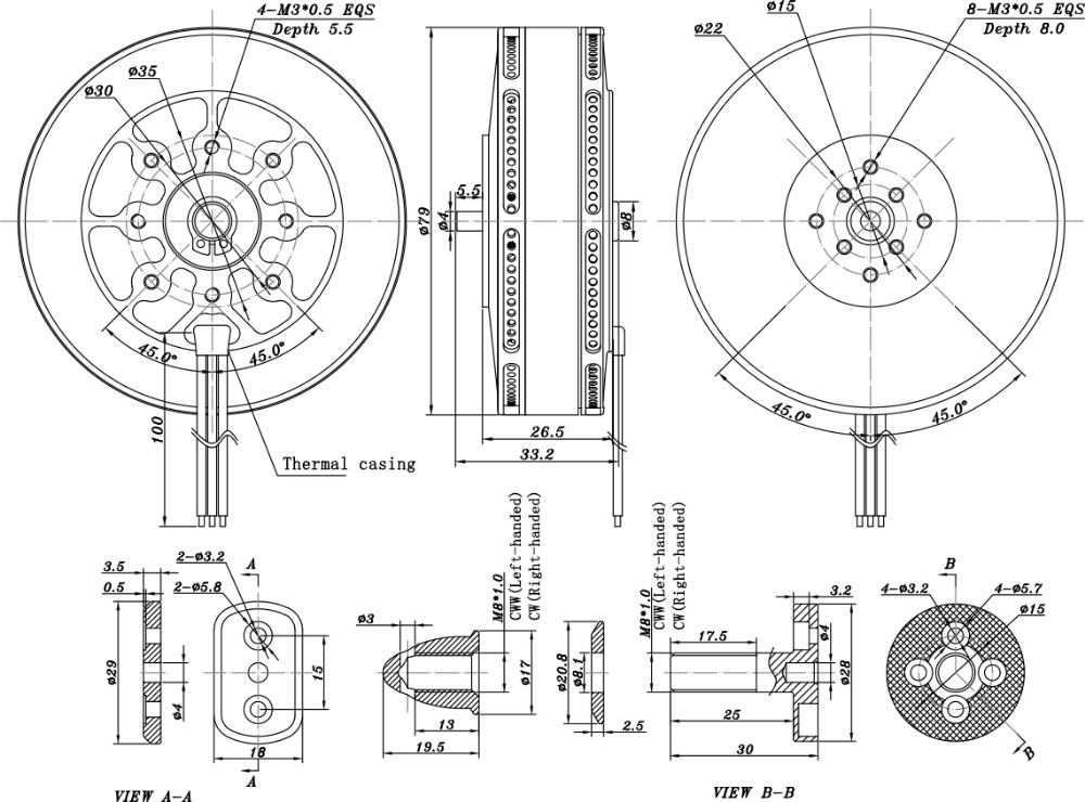 130KV Brushless Motor for Heavy Lifting Drone