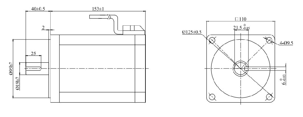 1300W brushless dc motor dimension