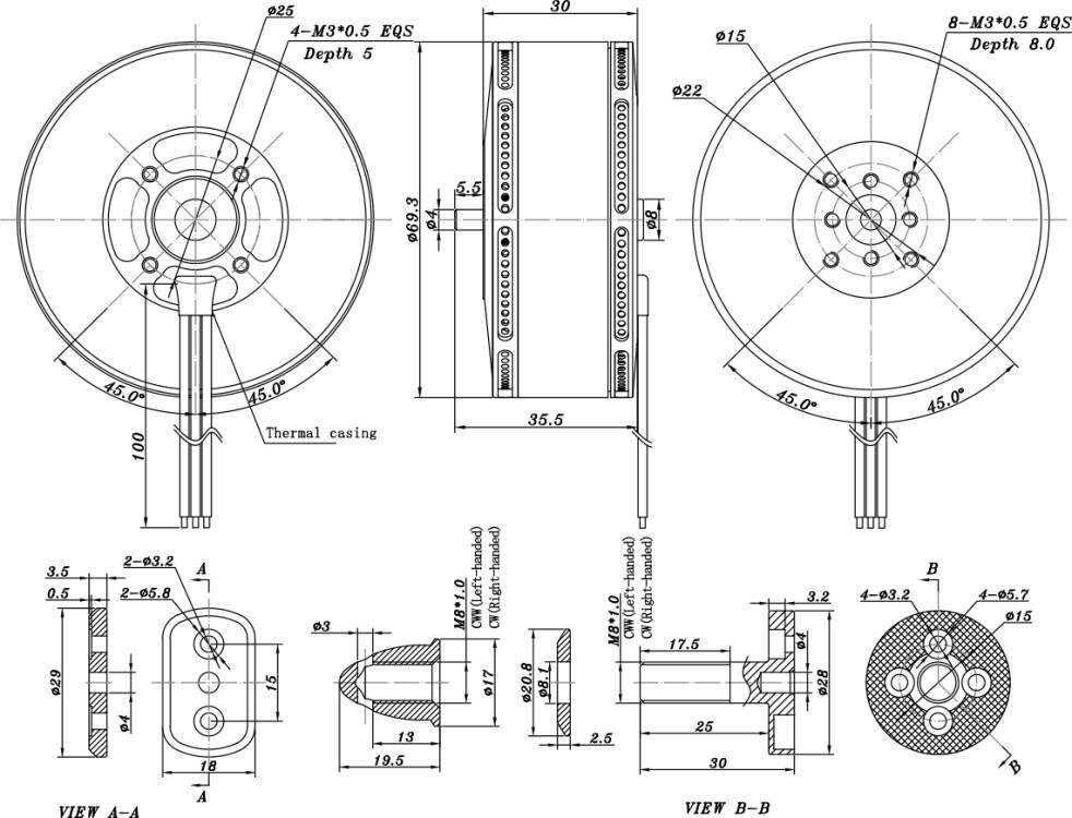 250KV Brushless Motor for Heavy Lifting Drone