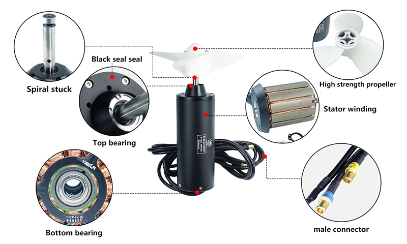 3000W 160KV 8-12S Waterproof Brushless DC Motor, IP68, Sensorless