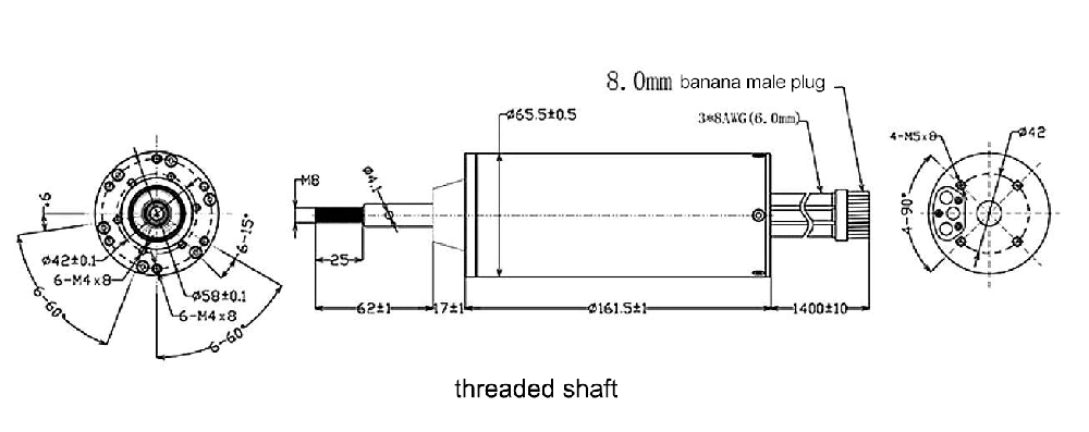 3000W water proof bldc motor dimension