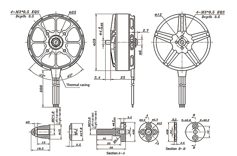 300KV brushless motor for multirotor drone