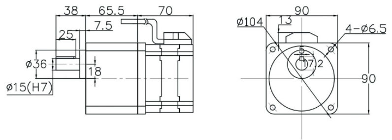 300W gear motor dimension