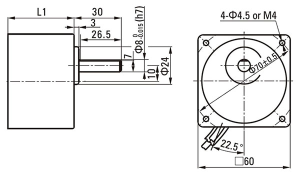 30W gearbox dimension