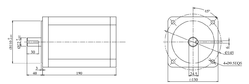 3kW BLDC motor dimension
