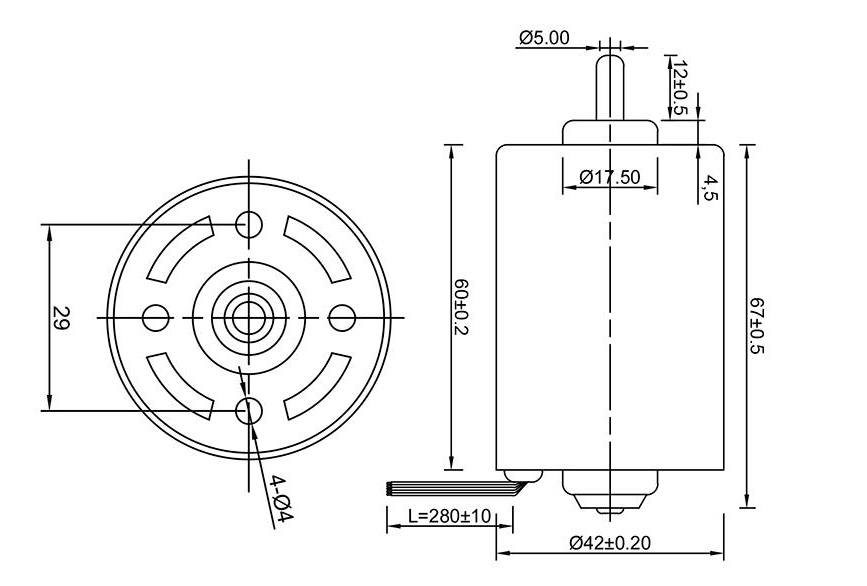 8000 rpm 24V Inrunner Sensored Brushless DC Motor