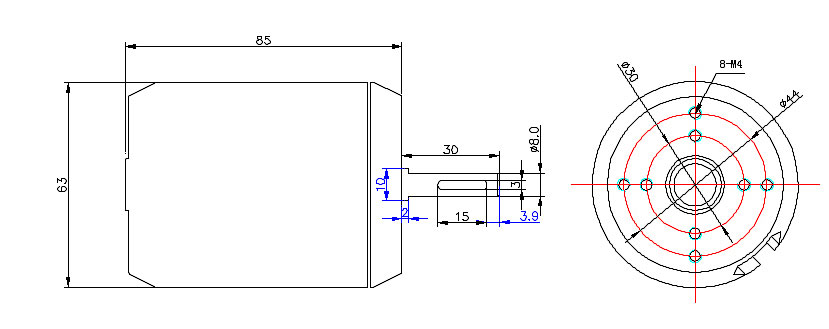 4000W sensored brushless motor dimension