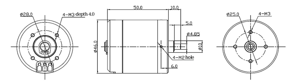 400W water proof bldc motor dimension