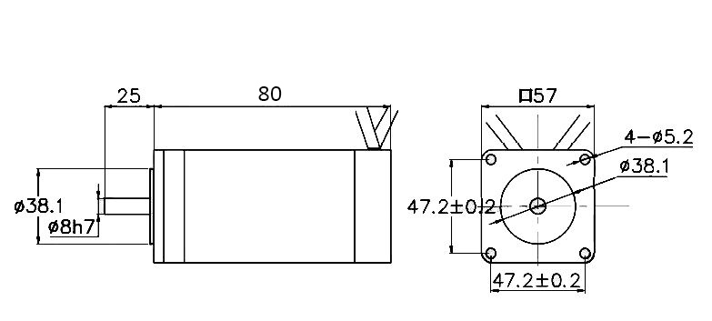 12V 50W BLDC motor dimension