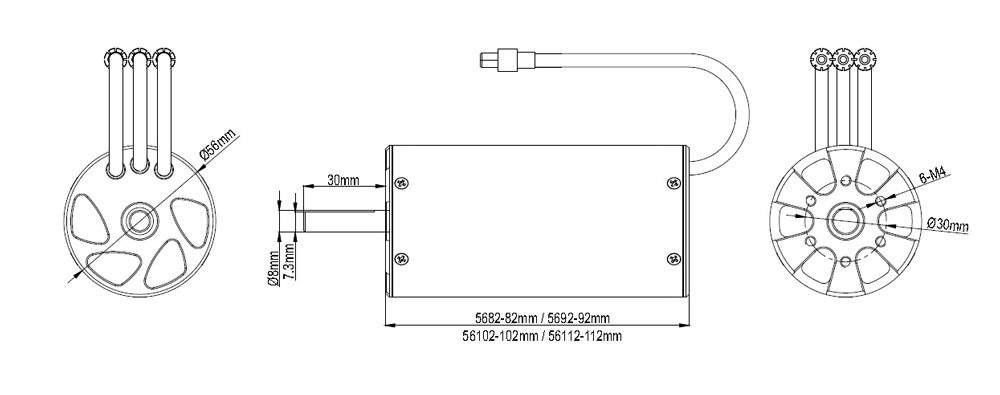 1300KV brushless motor dimension