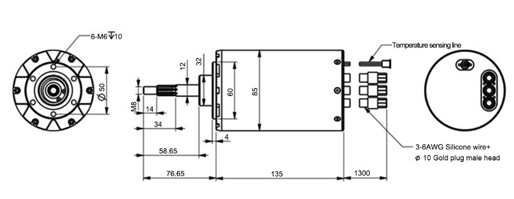 12kW waterproof bldc motor