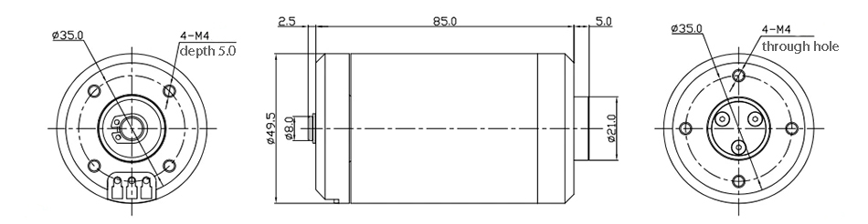 650W water proof bldc motor dimension