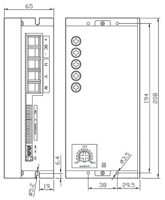 Brushless Controller for 12-60V BLDC motor