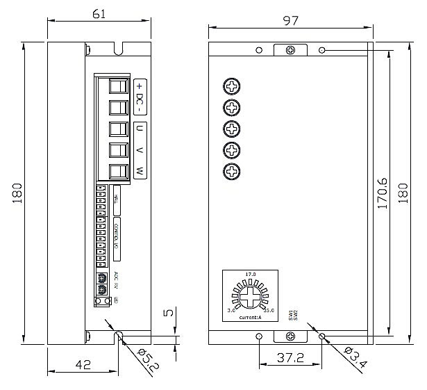 12V~60V brushless DC Motor Controller